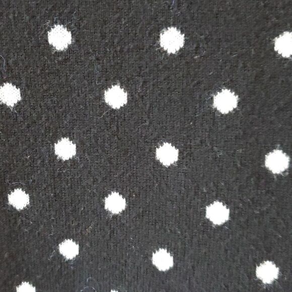 TALBOTS WOMAN BLACK WHITE POLKA DOT COTTON BLEND SWEATER PORTRAIT COLLAR SIZE X - Picture 10 of 12
